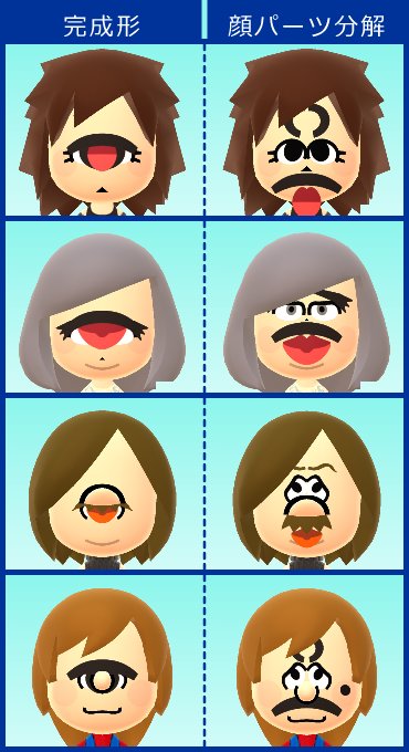 Uzivatel エジエレキ ナナホシすず Na Twitteru いままでの単眼mii作り方まとめ Miitomo T Co Rwiv5il9em