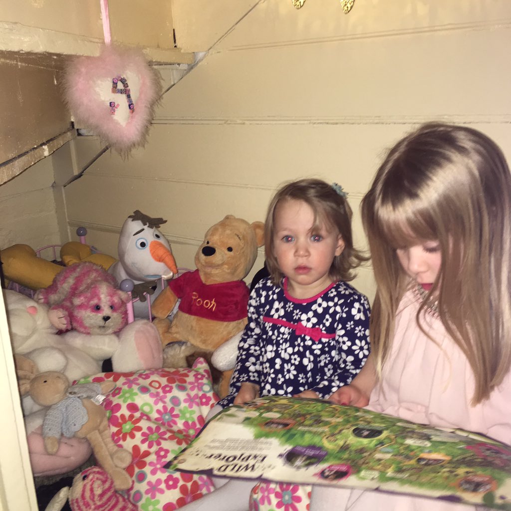 darrenfrench261's tweet photo. @bewilderwood #WhereInTheWILD  Mildred's Wild map reading begins under the stairs with a help from some cuddly toys https://t.co/oWWKzVElY9