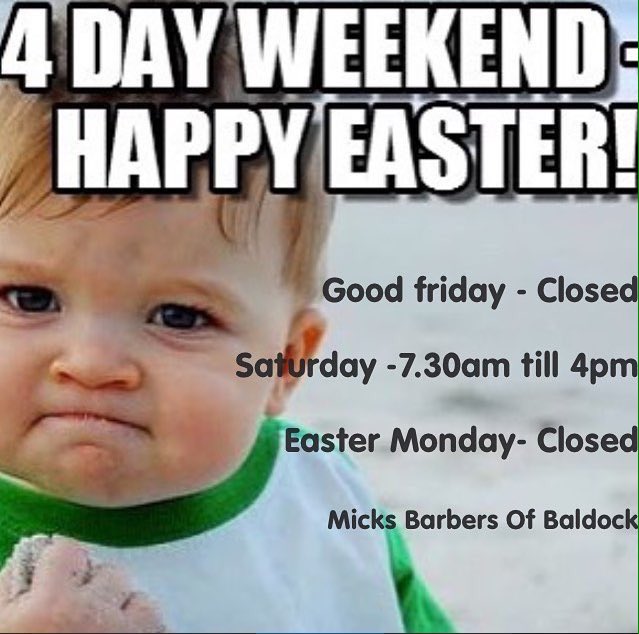 baldockbarbers's tweet photo. Open now until 4pm, so get down today as we're closed #BankHolidayMonday!!! #MicksBarbers #Baldock https://t.co/QO3pS6Ktbp