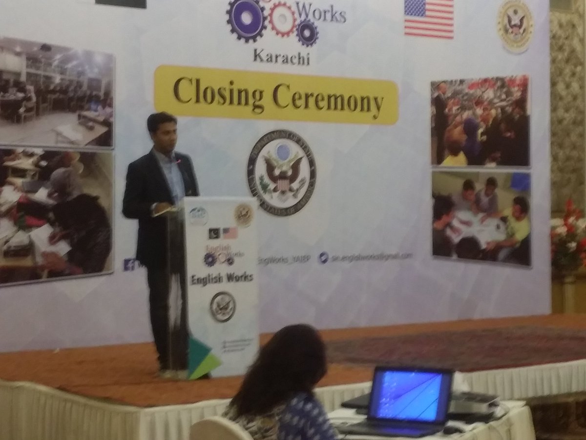 ewpaisha's tweet photo. @FSKamal @usconsulatekhi @yaiep #EWkhiClosing Mr.Kidwai sharing his success story with the students. https://t.co/OLZBuafb9Z