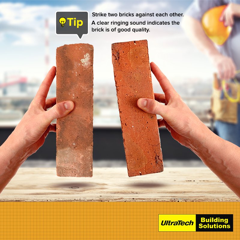 UltraTechCement's tweet photo. Here’s one way to check the quality of the bricks you’re buying. #UltraTechBuildingSolutions #BuildBeautiful https://t.co/IGiKPlPpK3