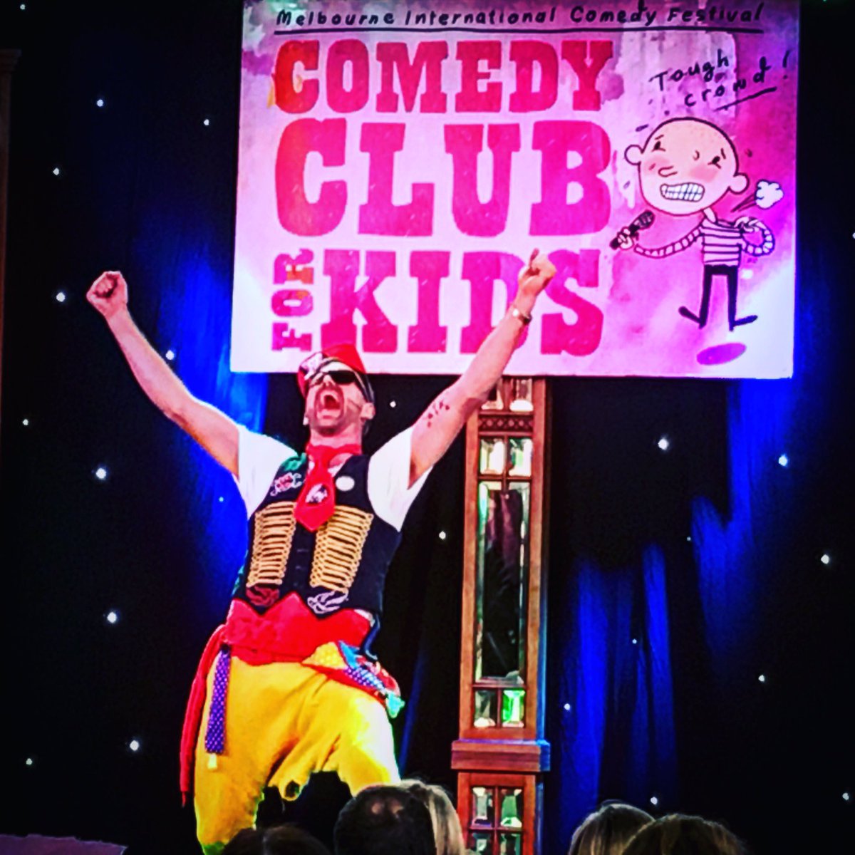 Great afternoon at <a href="/micomfestival/">Melbourne International Comedy Festival</a> #comedyclub4kids with #captainfunpants. He rocked it!