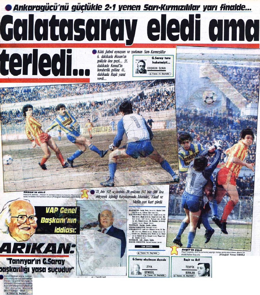 GSTarihteBugun's tweet photo. (1986) @GalatasaraySK Ankaragücü 2-1 (TK)
Gollerimizi Hasan Yıldırım ve Raşit Çetiner attı. https://t.co/HuRLWlrdYy