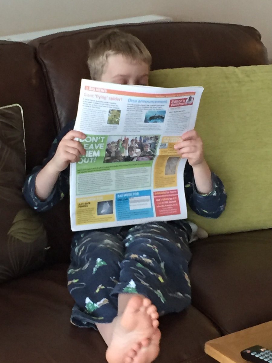 Pleasant surprise to get up this morning & discover the boys sat chilling & reading the newspaper! #holidaybliss