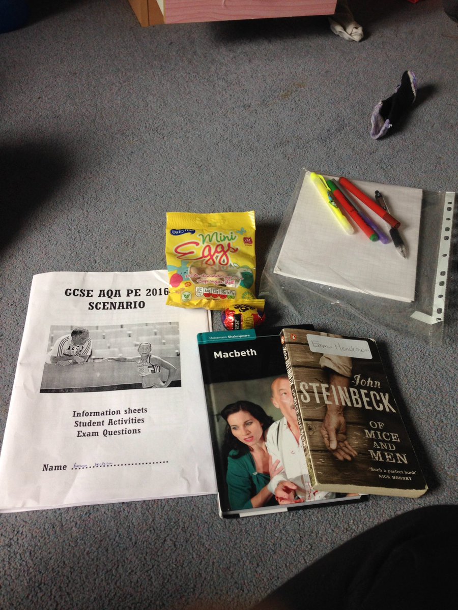 Ready for the journey with some revision and some of the things I got for Easter 👌💪👍