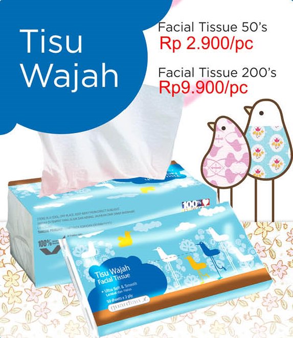GuardianID's tweet photo. It is a #NEWmusttry from #GUARDIANbrand. GUARDIAN facial tissue Rp 39.900 - 9.900/pc https://t.co/HemtnCDIms