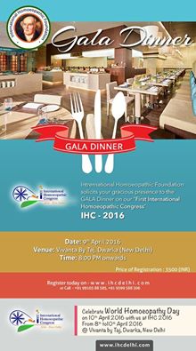 ihfworld's tweet photo. International Homeopathic Foundation solicits your gracious presence to the GALA Dinner at @ihcdelhi https://t.co/cdsyKoFj6X