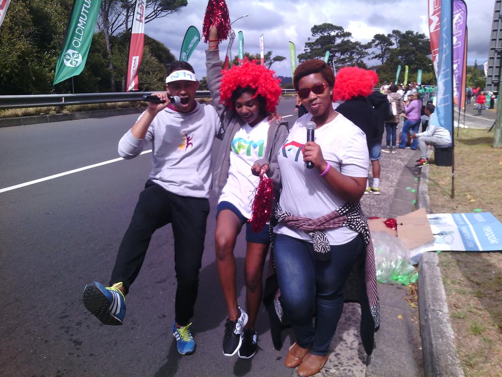 andymaqondwana's tweet photo. We at the @KFMza vibepoint, cheering you all to the finish line! So proud of you! #KFMlife #OMTOM2016 #TwoOceans2016 https://t.co/Kqrz0X7Mdi