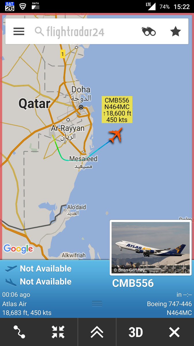 CivMilAir's tweet photo. Al Udeid Air Base #Qatar 🇶🇦 
#USAF Camber flight 
Atlas Air B744 #N464MC CMB556 
https://t.co/CI1MAQM0Zw https://t.co/ARdpOiyEb3