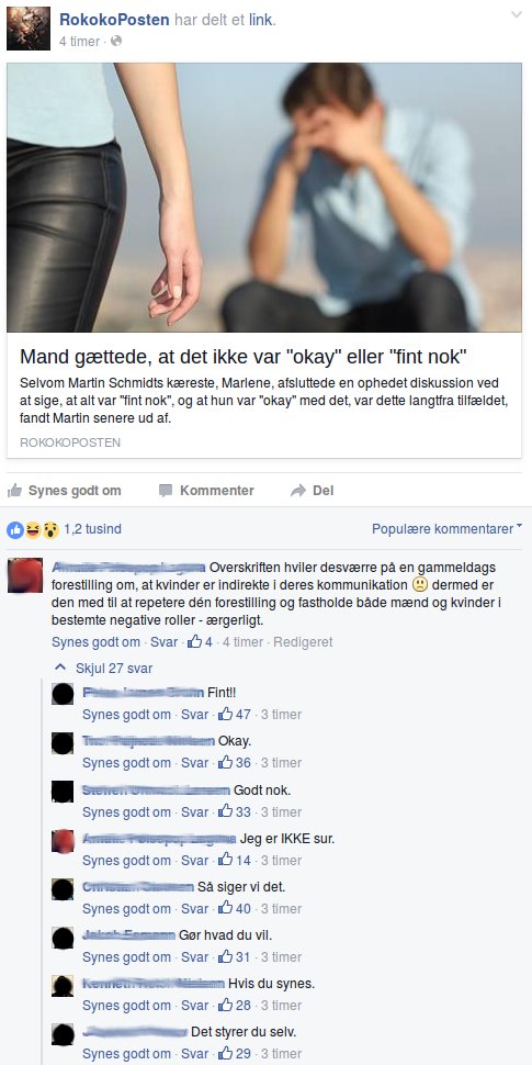 Det er ikke nemt at være forarget feminist i kommentarsporet til rokokoposten reddit.com/r/Denmark/comm…