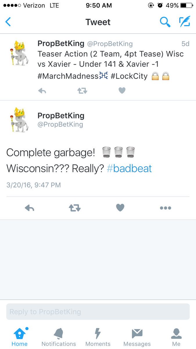 BugeSportsBets's tweet photo. @PropBetKing you suck https://t.co/4t5sRJPRsq