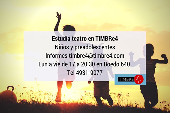 lautaroperotti's tweet photo. Talleres de teatro para          niños y preadolescentes             ESTUDIA TEATRO EN @TeatroTimbre4 https://t.co/ak9hEu4z0D