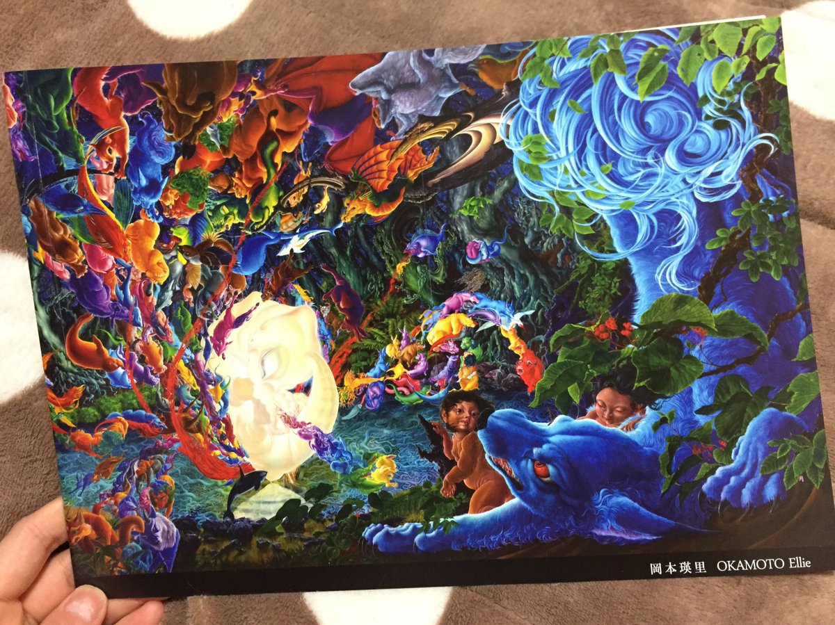 Mofuwa 個展7 30から そして岡本えりさんの個展へ 圧巻の絵画に立ち尽くしてしまう キャンバスは大きいですが 鮮やかな色彩と 細部の描き込みが積み重なって すさまじいパワーになっていました 見れてよかった 語彙力がない T Co 6ferz10act