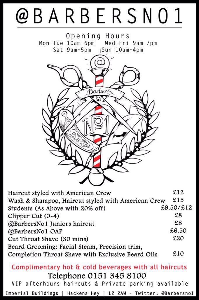 BarbersNo1's tweet photo. find #Barbers No1 on Hackins Hey, Off Dale St Liverpool L2 2AW #barbers #ljmu #best #prices #JMU #livuni #student💈 https://t.co/acovKFJLhc