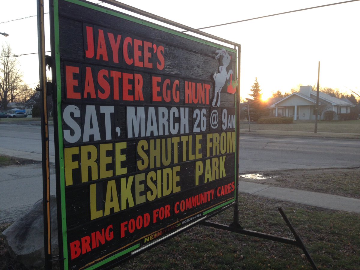 JCIStCatharines's tweet photo. Sunrise at #JayceePark in @St_Catharines - beautiful day for the #jcieasteregghunt Reminder shuttle avail. 9am-12:30 https://t.co/6Yr9J8yoxR