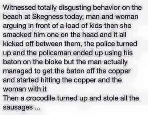 TOTALLY DISGUSTING BEHAVIOUR!!