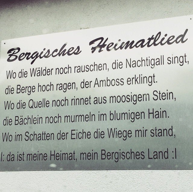 moitzfeld's tweet photo. RT @pramesan: Bergisches Heimatlied (hing an einem Penny-Markt) @ Zur Post #Biesfeld #BergischesLand #Heimat #gl1 https://t.co/V2z9px7ooC