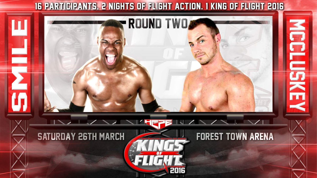 HOPEWrestling's tweet photo. Also tonight at #KingsOfFlight @ADSRyanSmile vs @JakeMcCluskey #Mansfield #Nottingham https://t.co/1hUGi7L0Vp