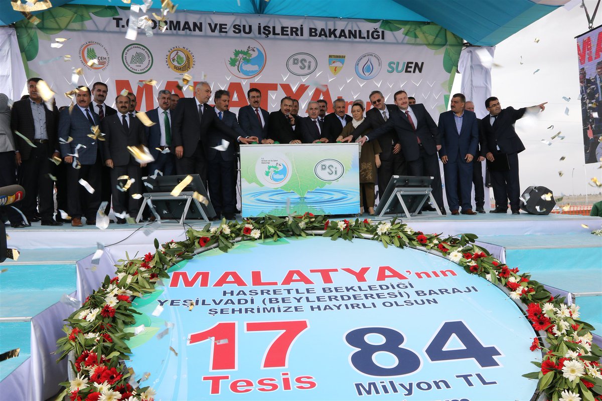 VeyselEroglu's tweet photo. #Malatya'da Yeşilvadi (Beylerderesi) Barajı ve 16 tesisin temel atma ve açılışını gerçekleştirdik.

Hayırlı olsun... https://t.co/wnBhmislAe