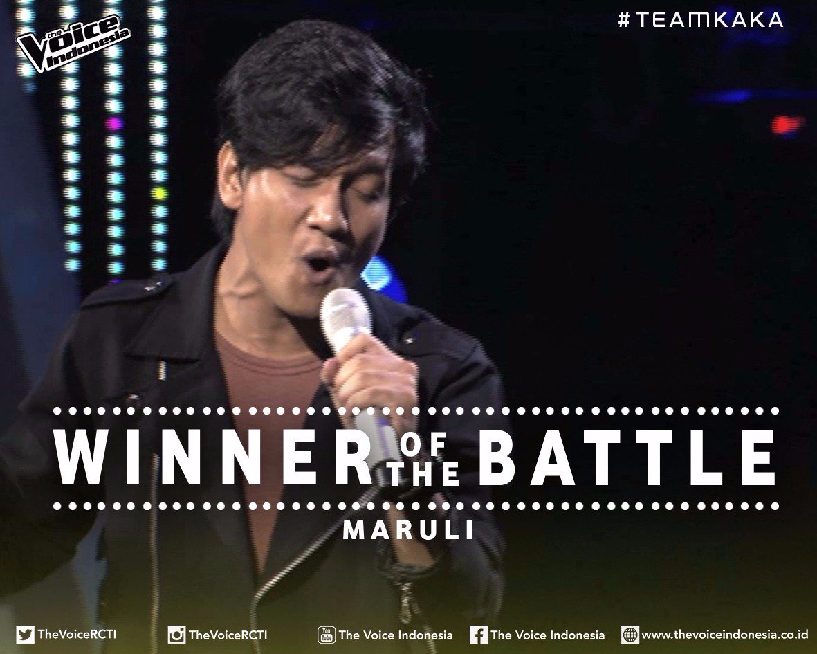 TheVoiceGTV's tweet photo. Selamat ya Maruli kamu berhasil lolos ke babak selanjutnya! #BattleRoundEps10 ✌ https://t.co/cIPV0liclq