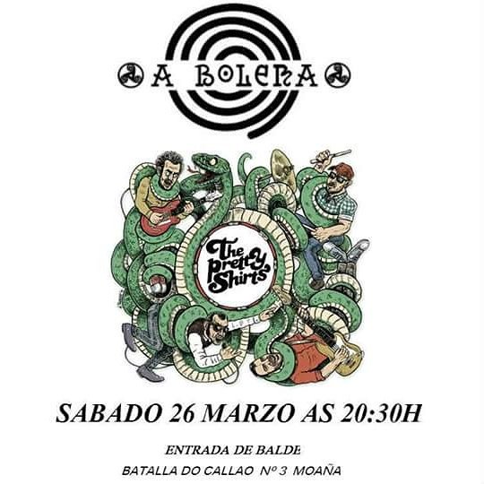theprettyshirts's tweet photo. Hoy más y mejor en A Bolera en Moaña a partir de las 20:30 entrada libre. Cañaaaaa!! #rock#garage#nuevodisco https://t.co/pwWzUZYeG2