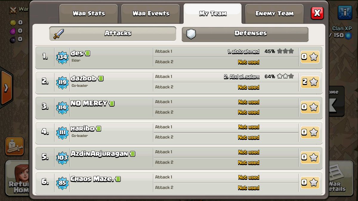 COCInYourHonor's tweet photo. 8 stars behind, but 10 attacks in hand, plus our big hitters. We're confident of #10InARow #ClashOfClans https://t.co/tRK4nOymSM