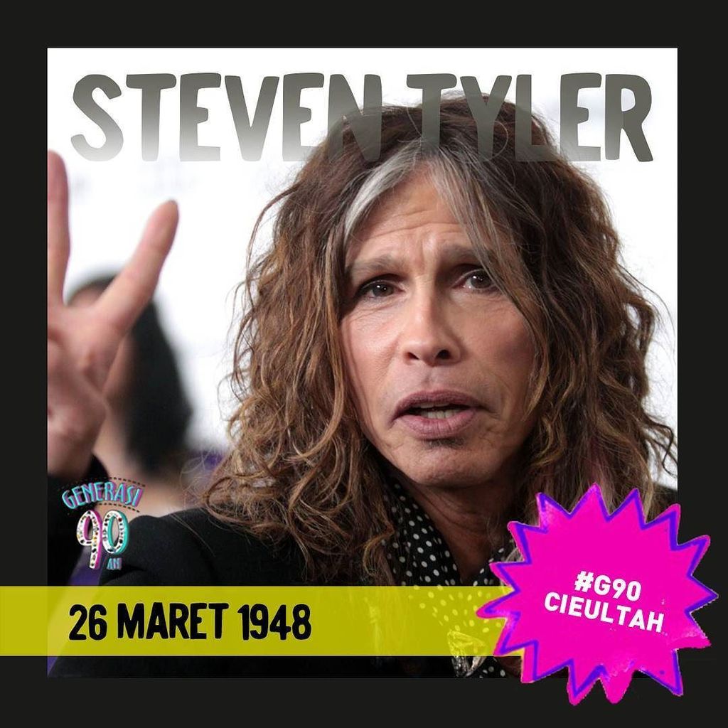 Generasi90an's tweet photo. Happy Birthday om vokalisnya Aerosmith yang juga papahnya Liv Tyler #G90CIEULTAH https://t.co/VjA3GbzNHC