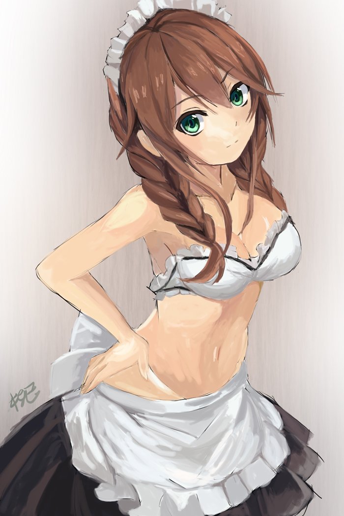 能代(艦これ) 「ダイエット成功ドヤ顔メイド能代
 #艦これ版深夜の真剣お絵描き60分一本勝負
 」|柳のイラスト