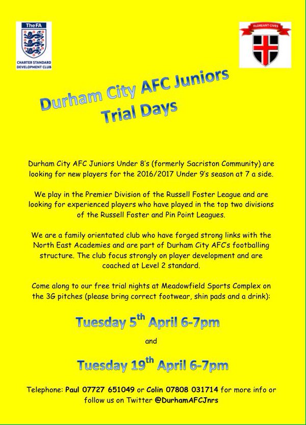 DurhamCity_AFC's tweet photo. NEW Trial dates set https://t.co/IKrE3xded0