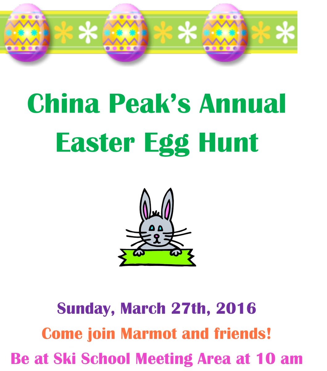 China_Peak's tweet image. ENJOY this Easter on the slopes @China_Peak.  Tons of snow, great spring skiing and an Egg Hunt!