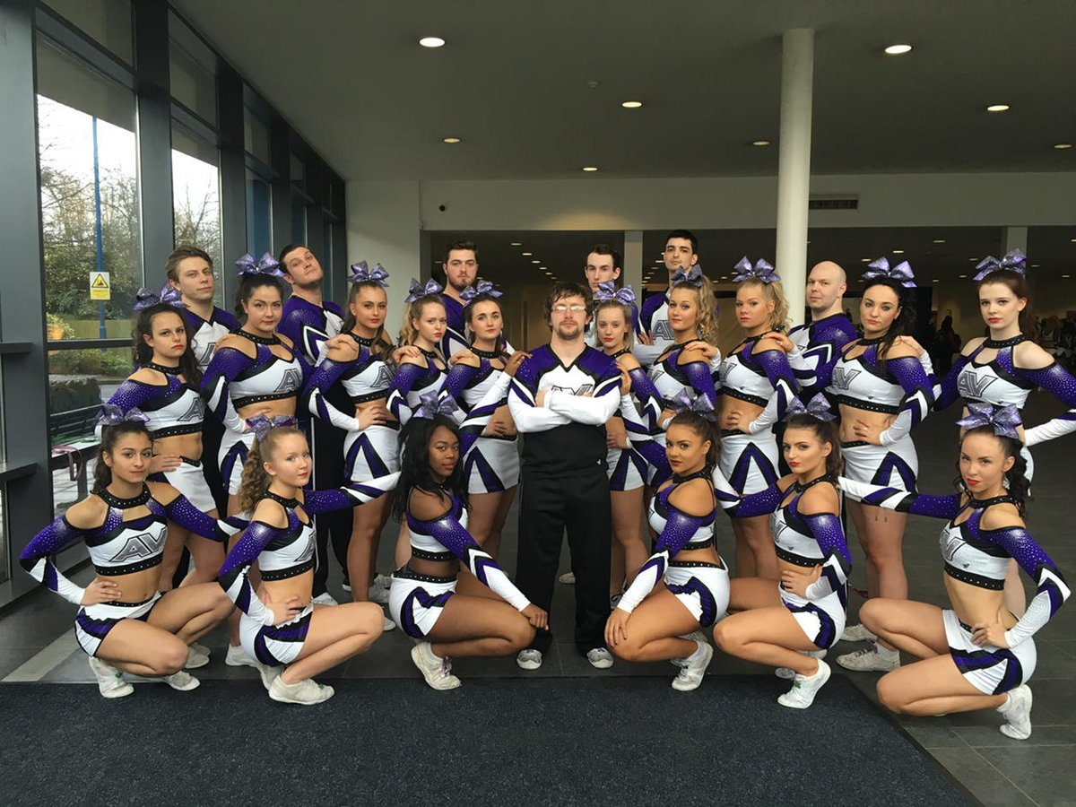 AviatorsCheer's tweet photo. @AviatorAces and their new @VarsityBrandsUK uniforms &amp; @bows4cheer bows waiting to warm up @BCACheer_Dance https://t.co/0T5AXME7vl