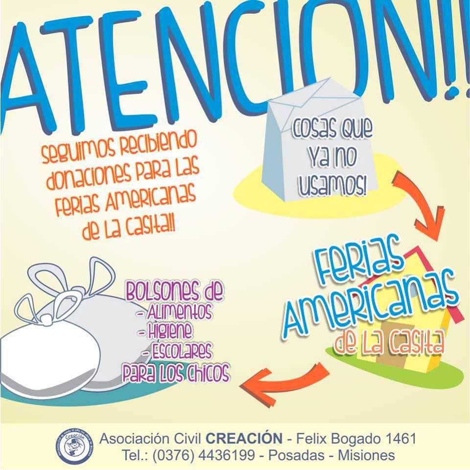 asocreacion's tweet photo. Se viene la #FeriaAmericana de La Casita! Sumate y ayuda a los niños con #cancer! #CancerInfantil https://t.co/MBg4nxc7xM
