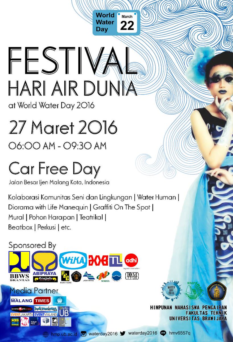 Ayo datang dan ikut ramaikan perayaan hari air dunia di Car Free Day Ijen Malang
#waterday2016