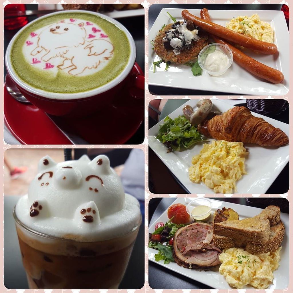 obliviousbunny's tweet photo. Lunch aft Pet Expo shopping spree buying @royalmeownesspixie 's stuff

#coffee #latteart #… https://t.co/QzEE8l2wuQ https://t.co/gjrqoBn9C9