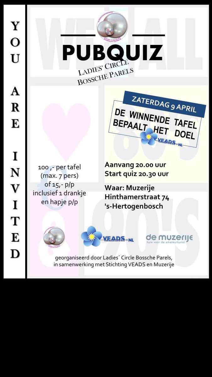 Nog 2 weken dames en heren om je in te schrijven voor de leukste Pubquiz van Den Bosch en omstreken. #goeddoen