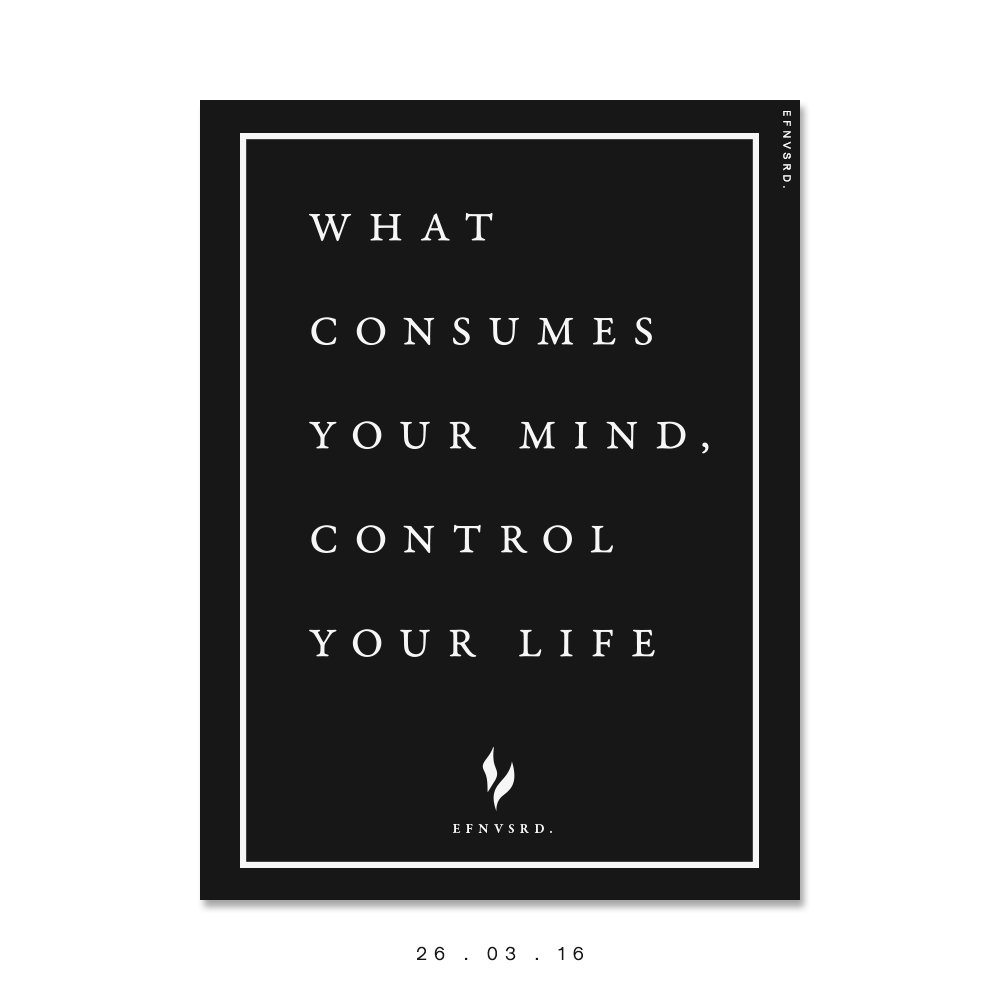 efnvsrd's tweet photo. What consumes your mind Control your life.
#MNML #Poster #Truth #Quote #Efnvsrd #EffortNeverSurrender https://t.co/sp2GCcpwEY