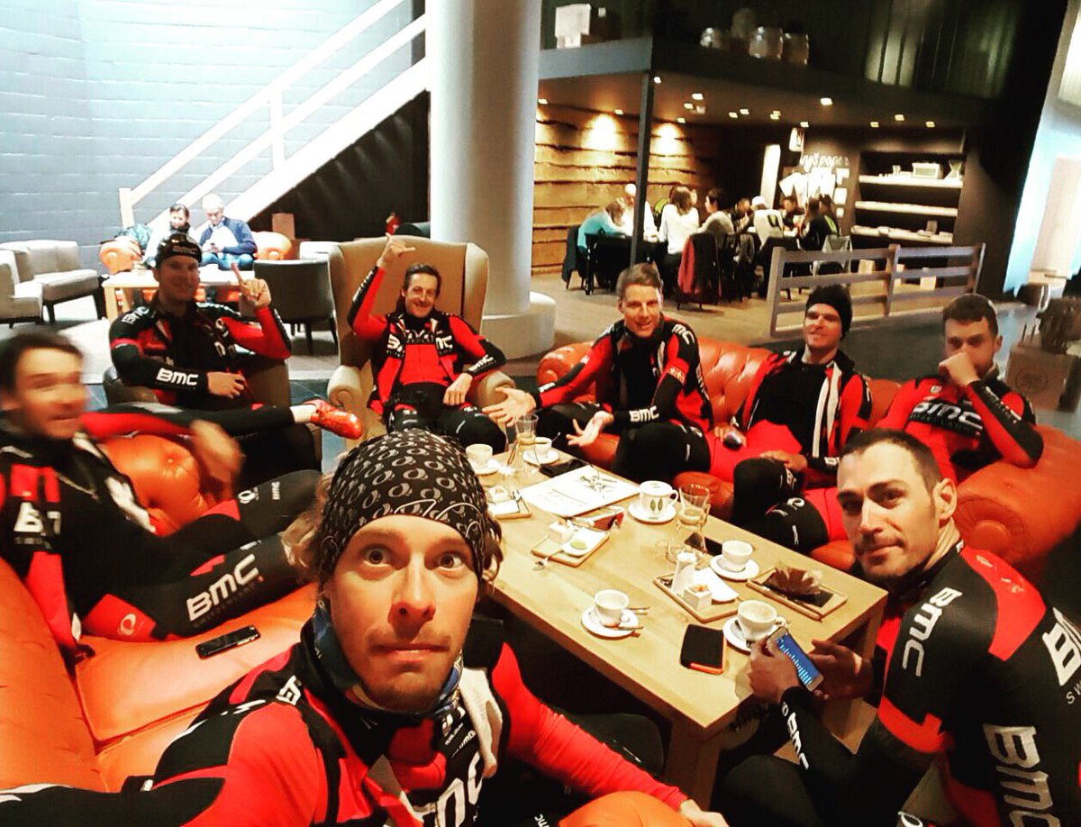 Daniel87Oss's tweet photo. Enjoying the rest day and coffe break with my @BMCProTeam mates #DanielOss #DO #Cycling #lifestyle https://t.co/m1qbNhh8cM