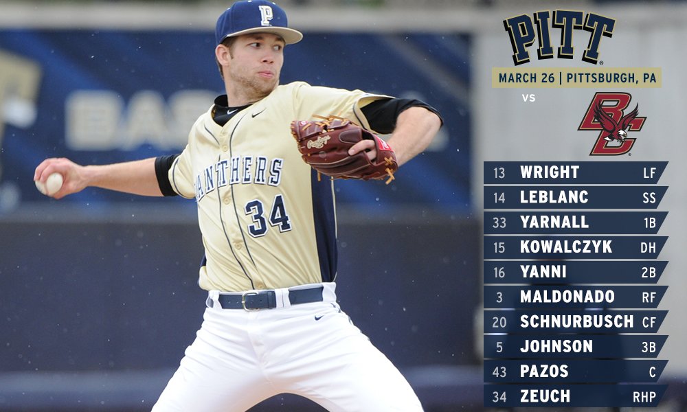 Pitt Baseball on Twitter "T.J. Zeuch on the mound for the Panthers