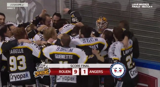 LigueMagnus's tweet photo. C’est terminé à l’Île Lacroix ! @DragonsdeRouen remportent leur 14ème couronne nationale #FinaleMagnus #Hockey21 https://t.co/i8QjDXdxT6