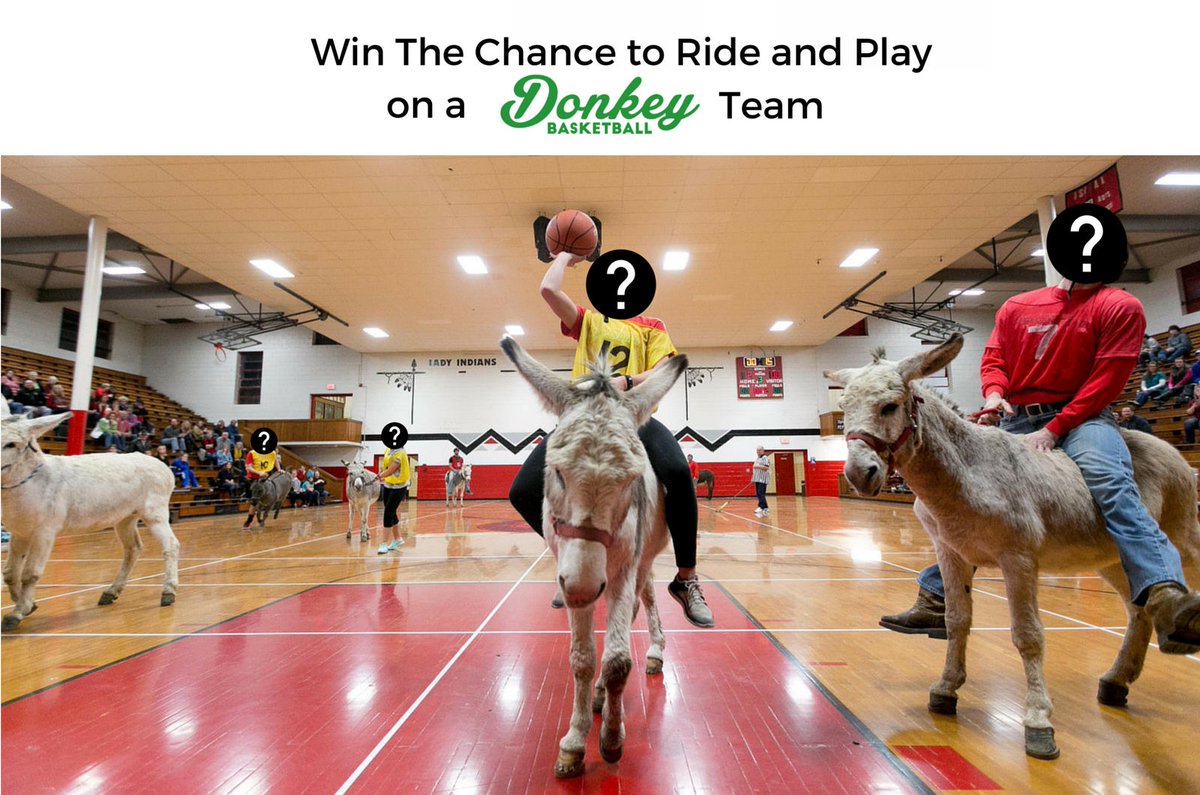 UVdonkeyBball's tweet image. Who wants to ride a donkey and play in #DonkeyBball ? Purchase #Ticket2Ride tickets Wed. night to be entered to win.