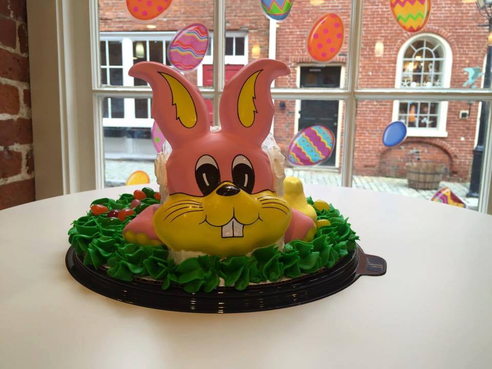OleafNBPT's tweet photo. Come grab a bunny cake for $13.99 today before they're gone! #froyo #easter #bunny #cake #nbpt https://t.co/J7jJDGvV24