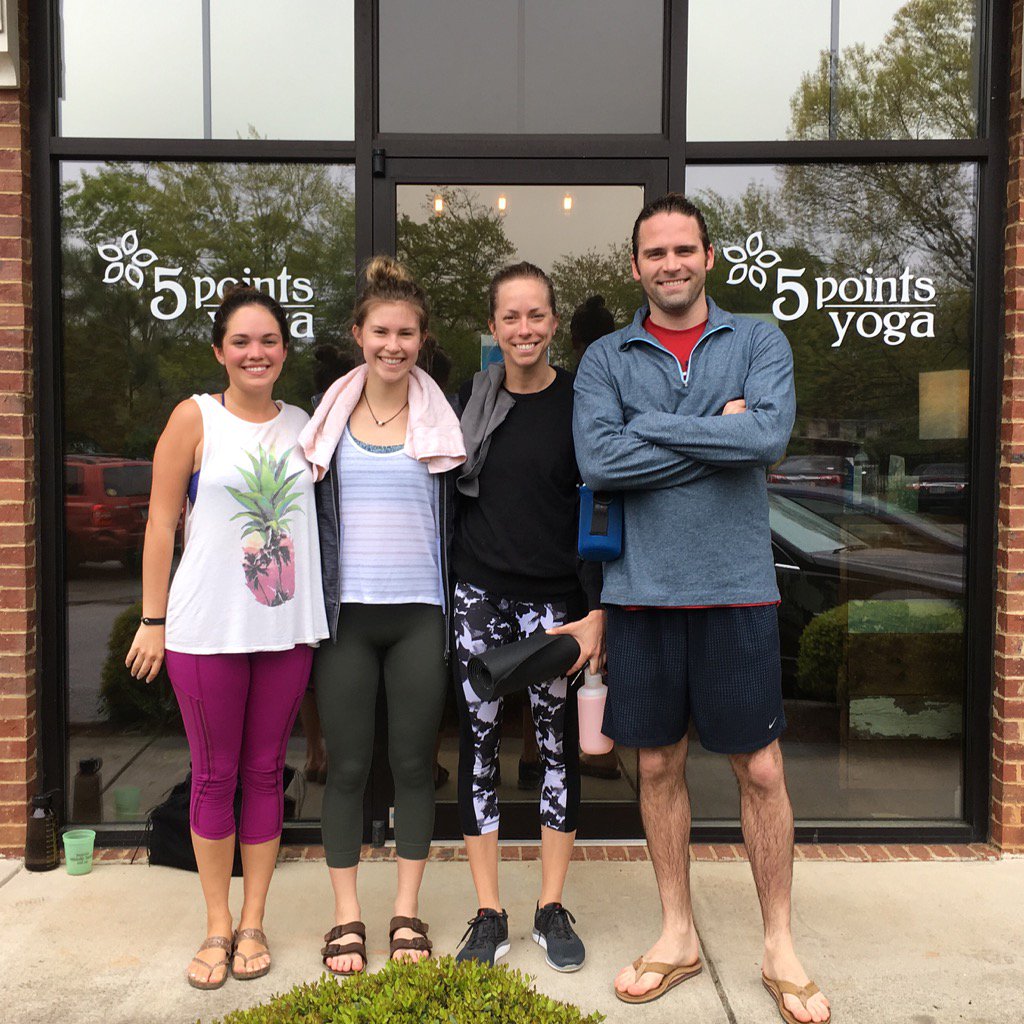 FIVEAthens's tweet photo. It's important to do something to clear you mind before a busy night #fivefam #namaste #teambuilding https://t.co/7iSIGONNJC