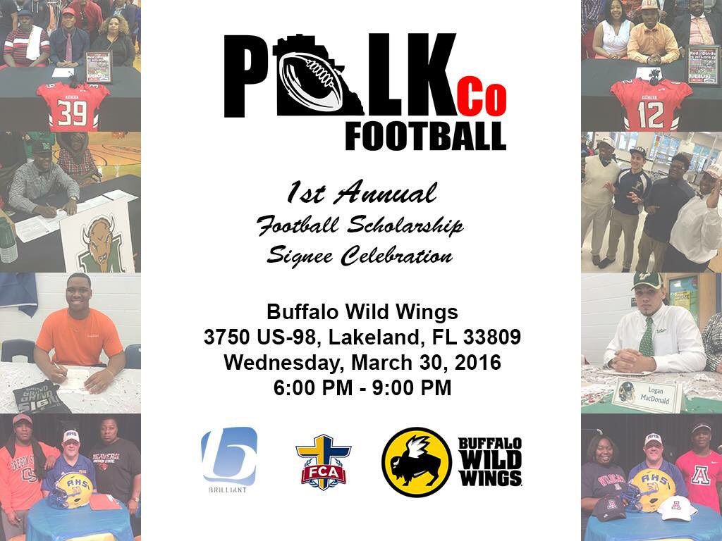 polkcountyFB's tweet photo. Celebrating the Class of 2016 Polk County football players who have signed to play at the collegiate level. https://t.co/O5jBQHFCPf