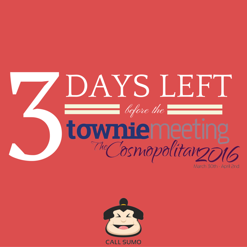 CallSumoAI's tweet photo. 3 days left 'til #TownieMeeting2016. Visit us at #Booth433 to know more about #callsumo. #makedentistrygreatagain https://t.co/Qwdeht1Hgl