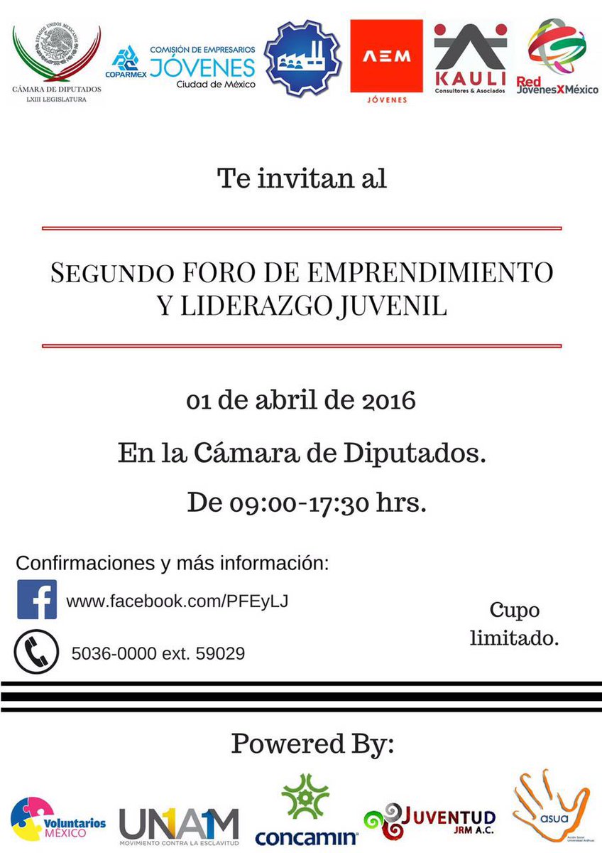 AbnerMtzC's tweet photo. La Asociación de Empresarios Mexicanos nos invita al Segundo Foro de Emprendimiento y Liderazgo Juvenil. https://t.co/i2Y01pFIq1