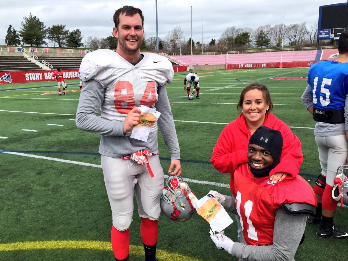 StonyBrookFB's tweet photo. A couple of our post practice Easter Egg hunt winners! #Seport #HOWL @Kwo87 https://t.co/K0Yx7zUuBm