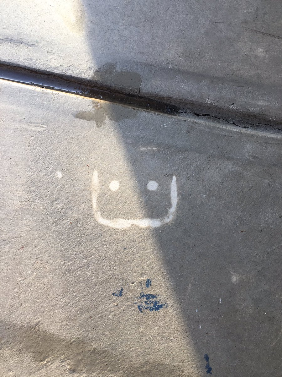 thesmileykylee's tweet photo. More proof that what's below your feet, garage floor, can make a smile! Keep looking! #smileeveryday #randomsmiles https://t.co/E8P2UVldDd
