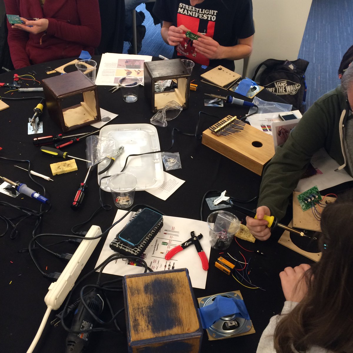 hackfortfest's tweet photo. Come hack with us! Hardware Hack on the 2nd floor of @TheOwyhee! 🙈 #Treefort2016 #hackfort3 https://t.co/DAW4j8pS7D