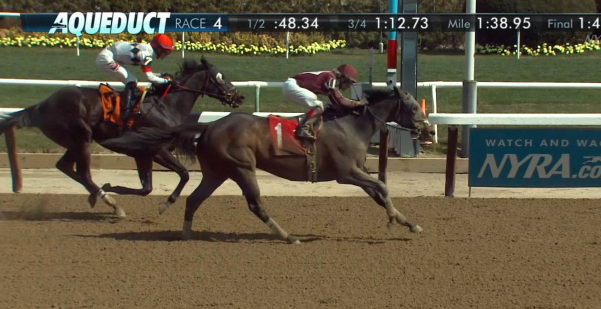 TheNYRA's tweet photo. Hurry Up Alan and Dylan Davis hit the wire in time for R4 at (7/2)! 
1-7-3-2 official #TheBigA https://t.co/JRQCVH6Io7