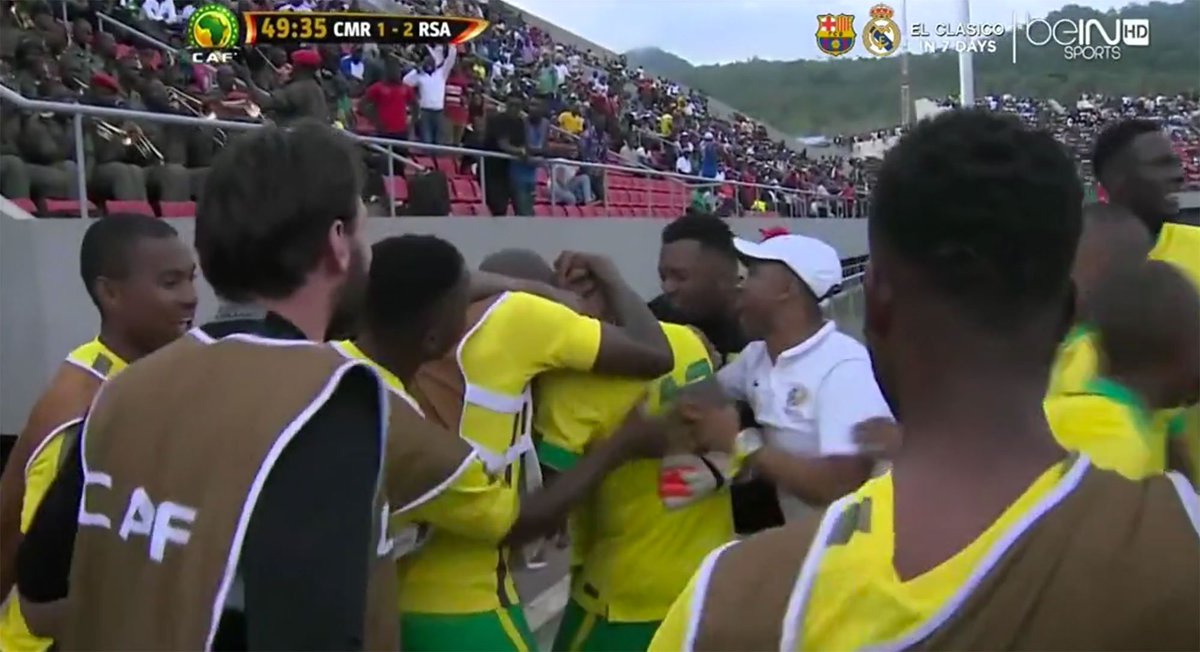 beINSPORTS_AUS's tweet photo. Hlompho Kekana scored from inside his own half for @SAFA_net today. Watch it here: https://t.co/hL8voK09On #CMRvsSA https://t.co/2YPwcqxxDi